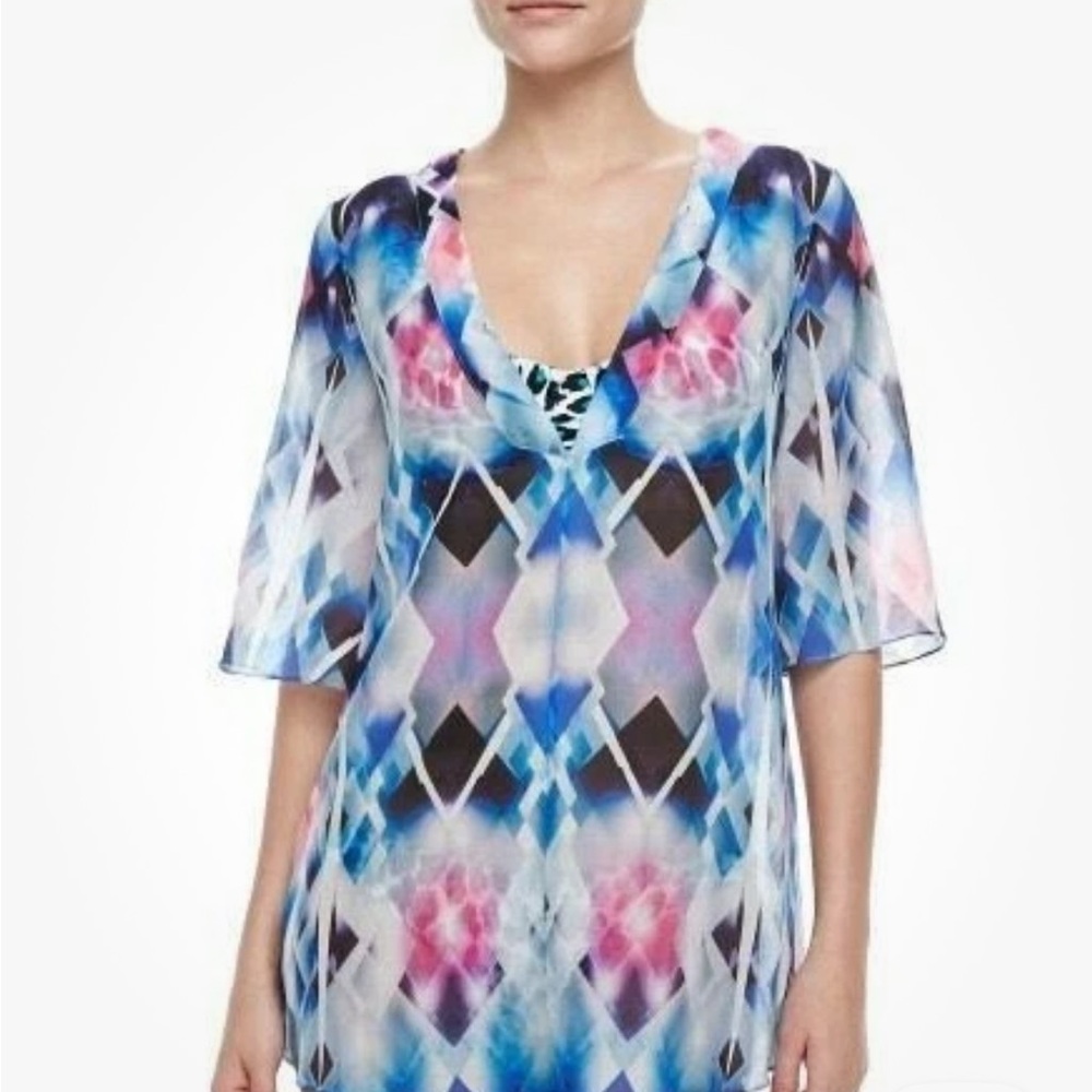 Milly Multicolor Geometric Print Swim Coverup